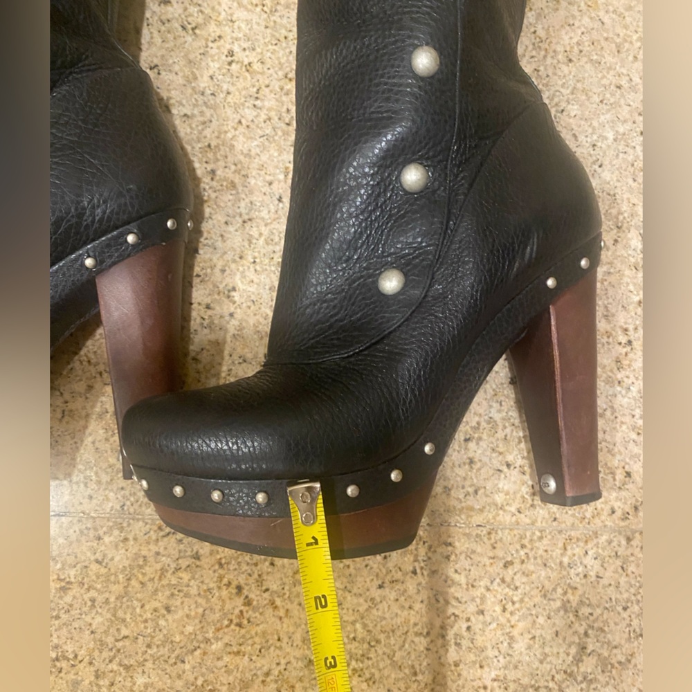 Ugg Black Genuine Leather Boots With Silver Studs… - image 6